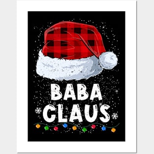 Baba Claus Red Plaid Christmas Santa Family Matching Pajama Posters and Art